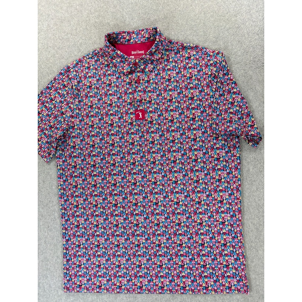 Bogey Bros Geometric Design Performance S/S Golf Polo Shirt (Men's Large)